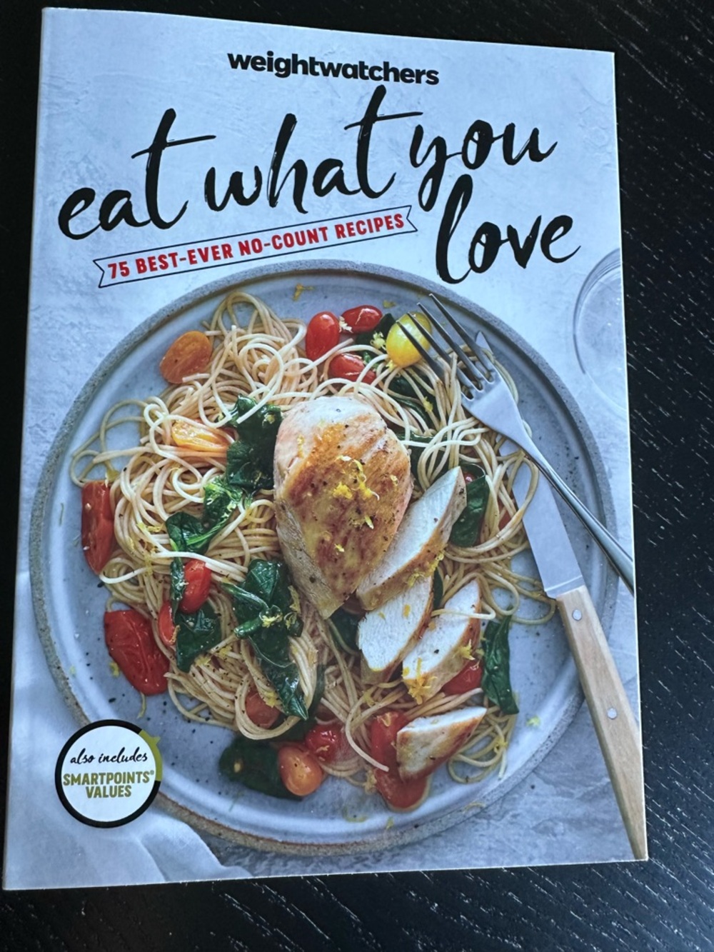 Weight Watchers Eat What You Love Cookbook - Light Blue Cover with Food Photo